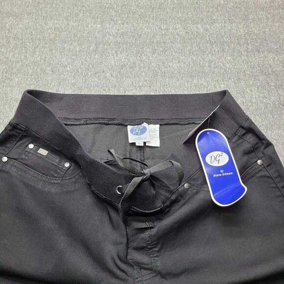 DG2 by Diane Gilman Pants Womens XL Black‎ Jogger Jeans Drawstring Stretch Denim - Picture 4 of 9